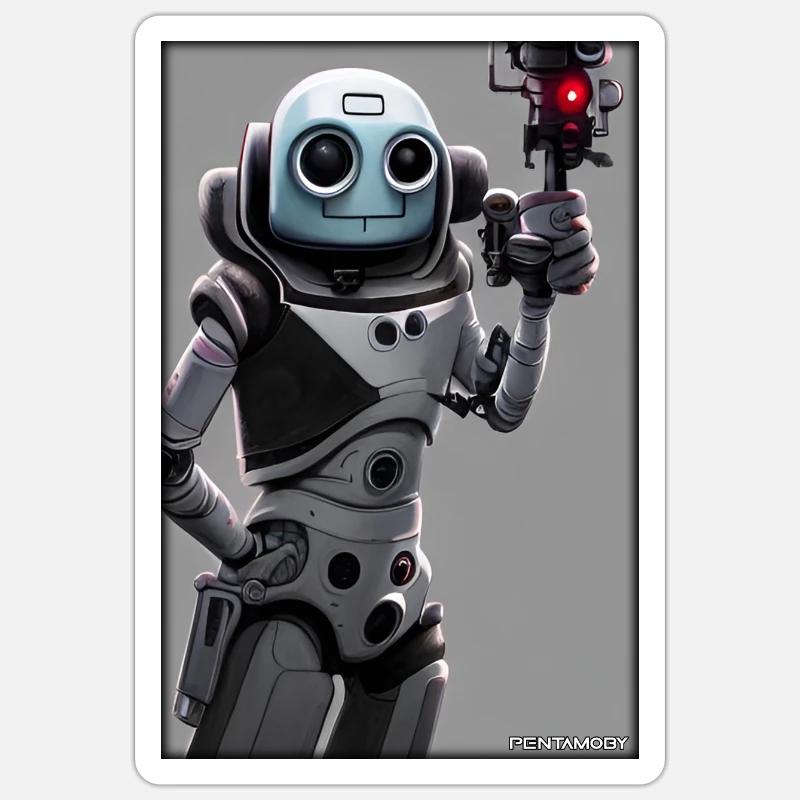 Roboter Zukunft Technik Wissenschaft Android Sticker Größe S (10 x 10 cm)
