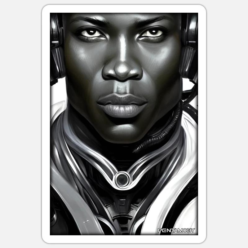 Cyborg Man Future Sci-Fi Machine Technology Sticker taille S (10 x 10 cm)
