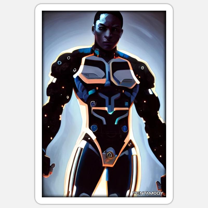 Cyborg Man Future Sci-Fi Machine Technology Sticker taille S (10 x 10 cm)