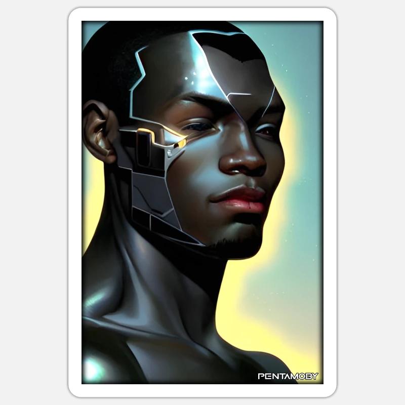 Cyborg Man Future Sci-Fi Machine Technology Sticker taille S (10 x 10 cm)