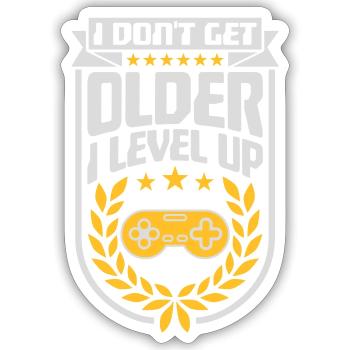 get older level up - Sticker size S (10 x 10 cm) - white matte - Front