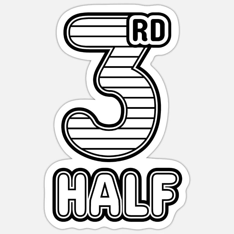 3rd Half Sticker size S (10 x 10 cm)