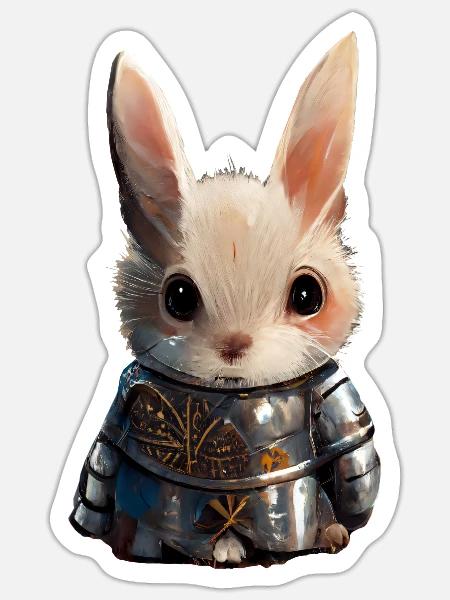 rabbit motive - Sticker Größe S (10 x 10 cm) - Mattweiß