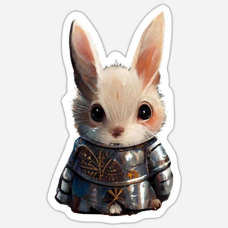 rabbit motive - Sticker Größe S (10 x 10 cm) - Mattweiß