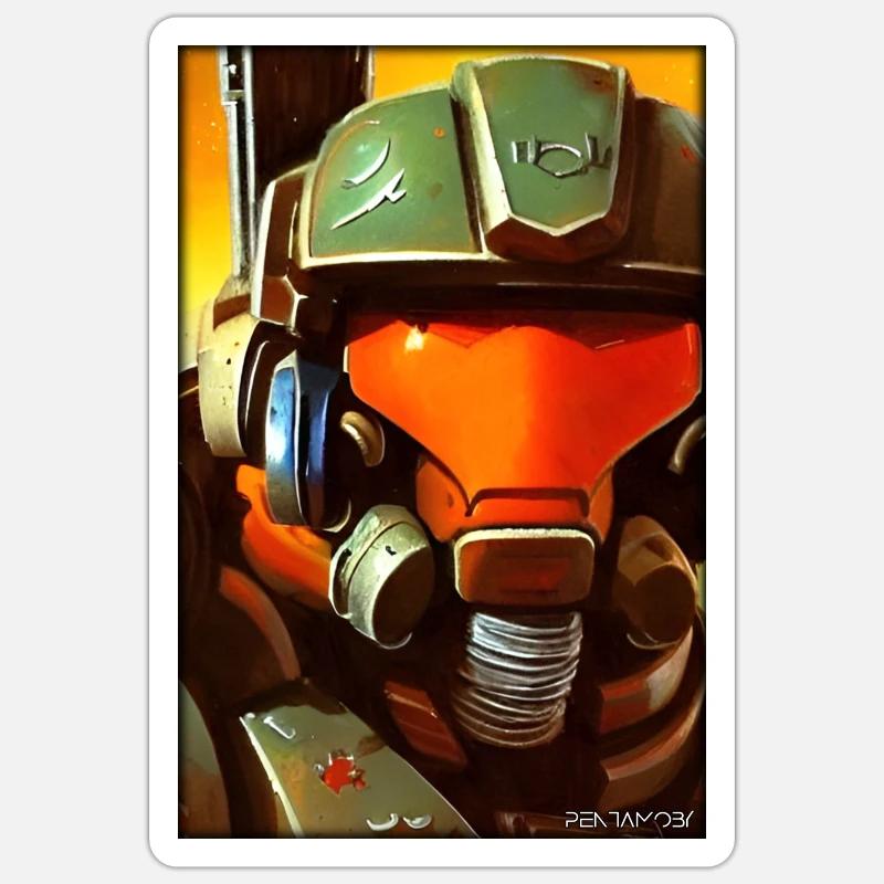 Kampfbot Robot Super Soldier Machine Warrior Sticker size S (10 x 10 cm)