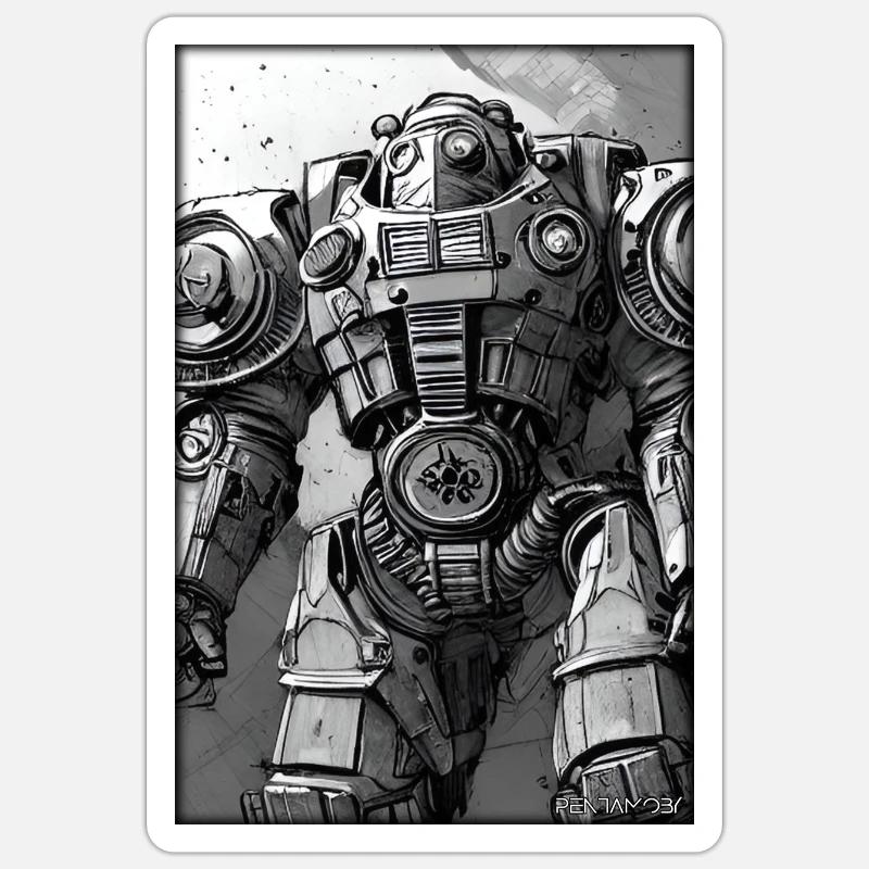 Kampfbot Robot Super Soldier Machine Warrior Sticker size S (10 x 10 cm)