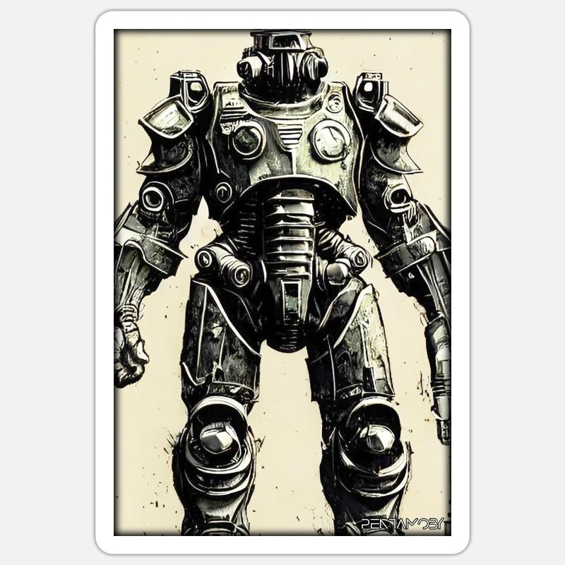Kampfbot Robot Super Soldier Machine Warrior Sticker size S (10 x 10 cm)