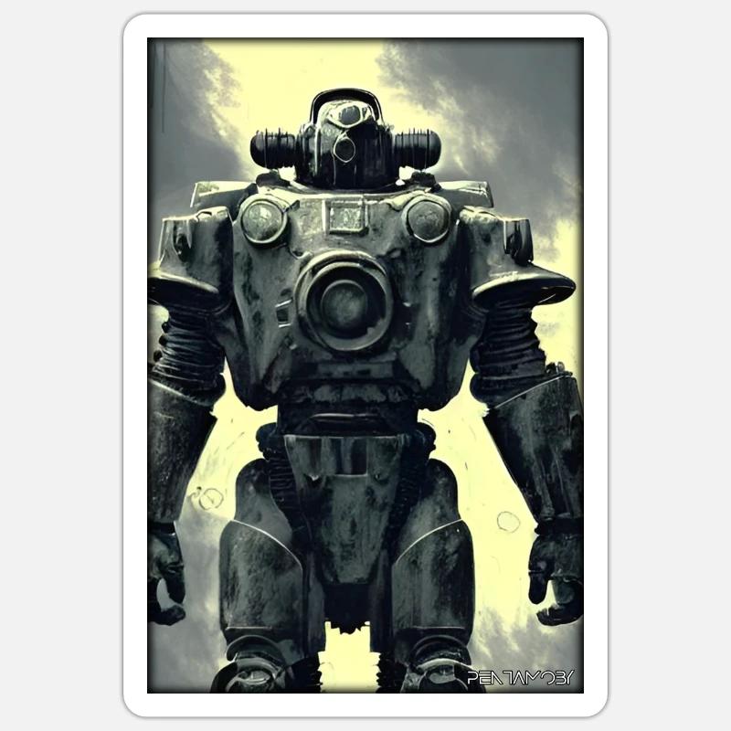 Kampfbot Robot Super Soldier Machine Warrior Sticker size S (10 x 10 cm)