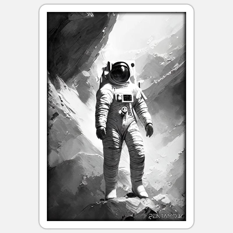 Astronaut Future Sci-Fi Technology - Sticker size S (10 x 10 cm) - white matte