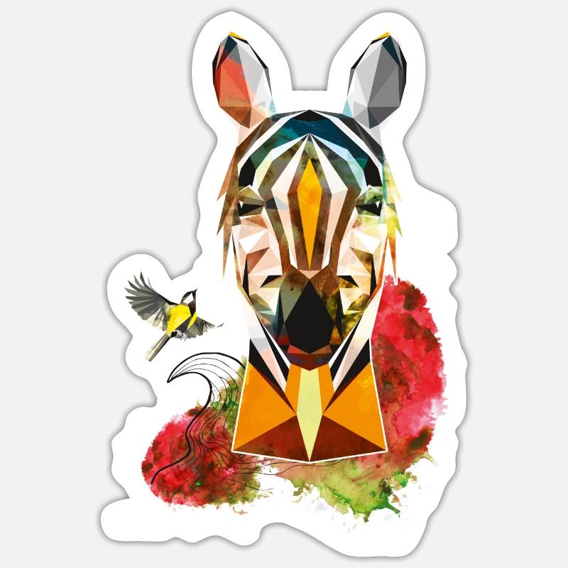 Zebra Bird Illustration Sticker Größe S (10 x 10 cm)