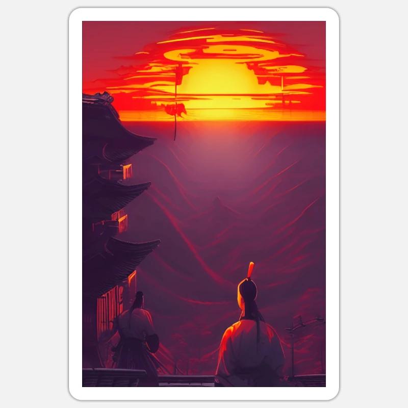 Samurai 3 - Sticker Größe S (10 x 10 cm) - Mattweiß