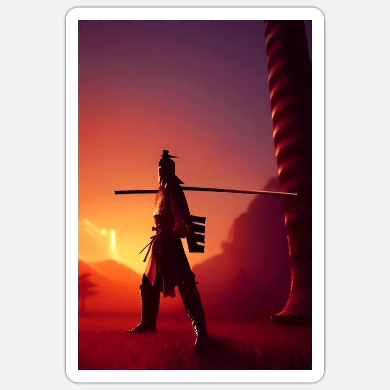Samurai 2 - Sticker size S (10 x 10 cm) - white matte