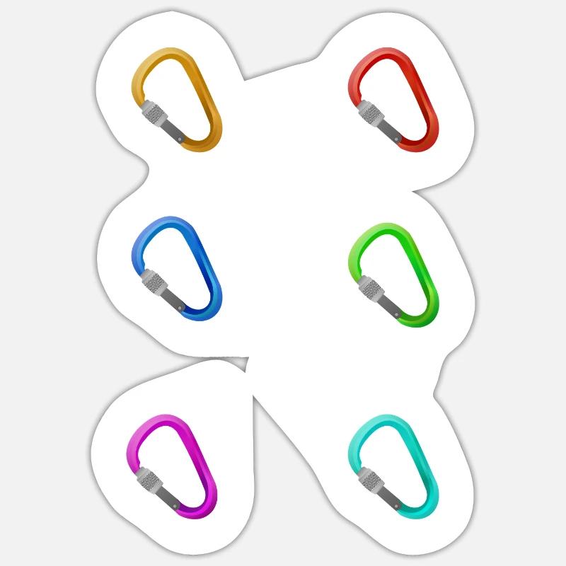 Karabiner Sticker - Klettern Geschenk - Sticker Größe S (10 x 10 cm) - Mattweiß