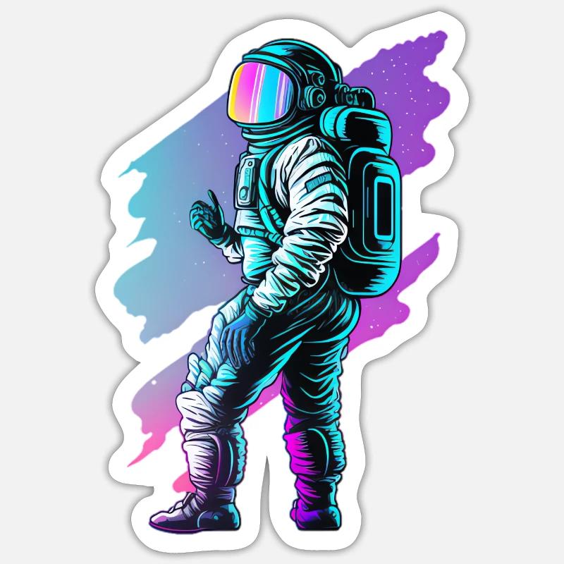 Astronaute - Sticker taille S (10 x 10 cm) - blanc mat