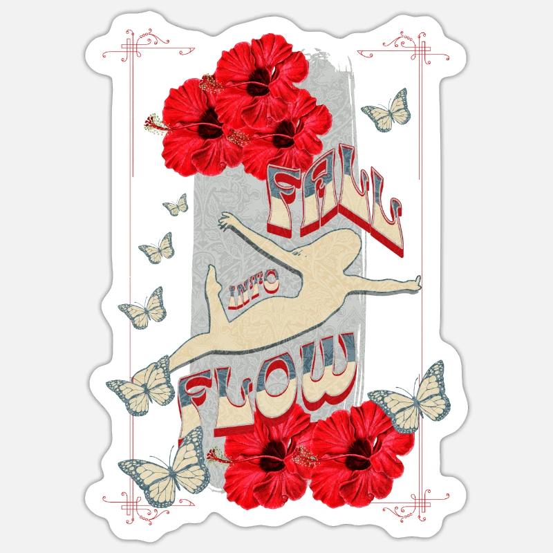 Fall into Flow, Dance Design, Vintage, Retro Sticker Größe S (10 x 10 cm)