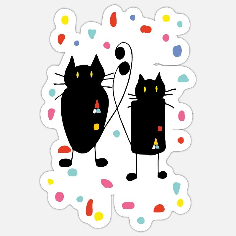 Katzen - Sticker Größe S (10 x 10 cm) - Mattweiß