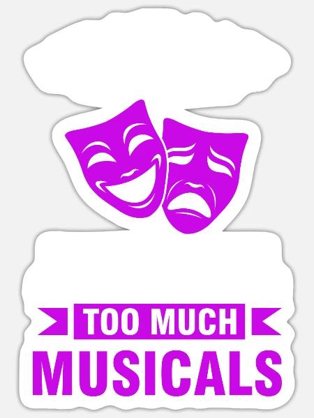 Theater Broadway-Musical Geschenk - Sticker Größe S (10 x 10 cm) - Mattweiß