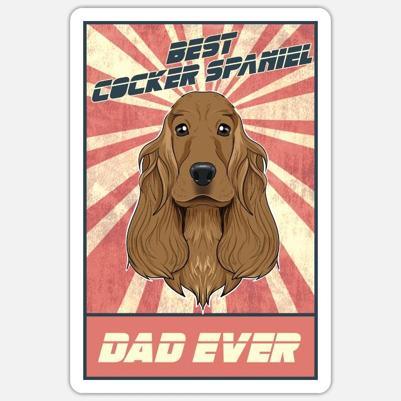 Meilleur Cocker Spaniel Dad Ever I Cocker Spaniel Sticker taille S (10 x 10 cm)