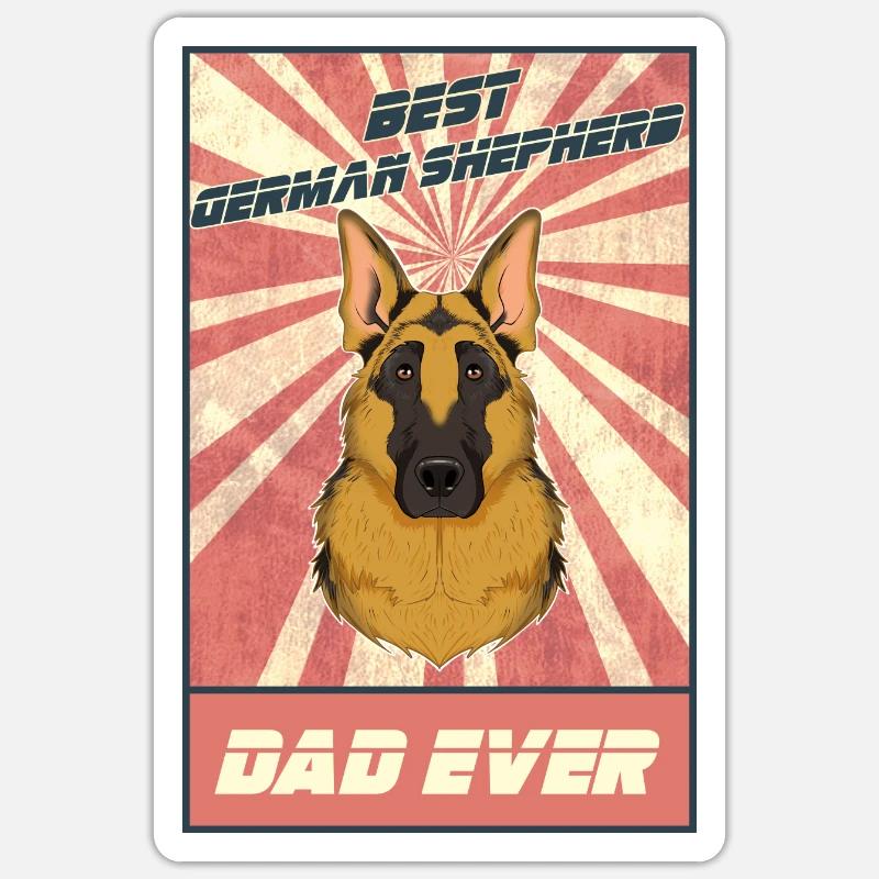 Best German Shepherd Dad Ever I German Shepherd Sticker Größe S (10 x 10 cm)