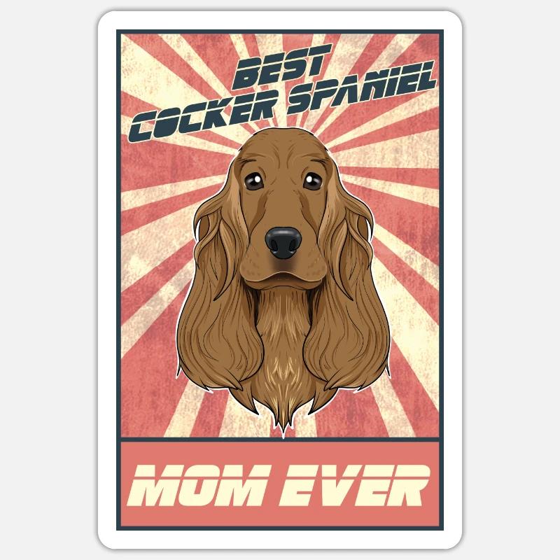 Meilleur Cocker Spaniel Maman Ever I Cocker Spaniel Sticker taille S (10 x 10 cm)