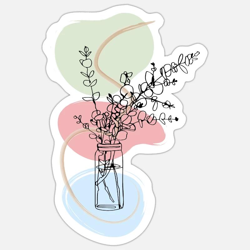 DANSE DES FLEURS - Sticker taille S (10 x 10 cm) - blanc mat