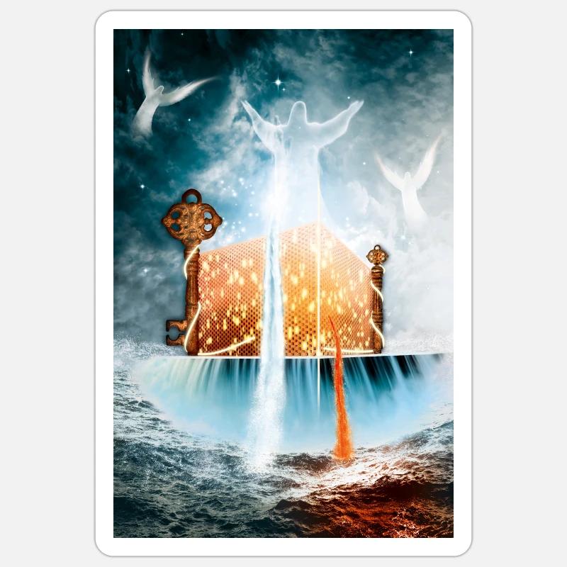 Jesus der Eckstein - Sticker Größe S (10 x 10 cm) - Mattweiß
