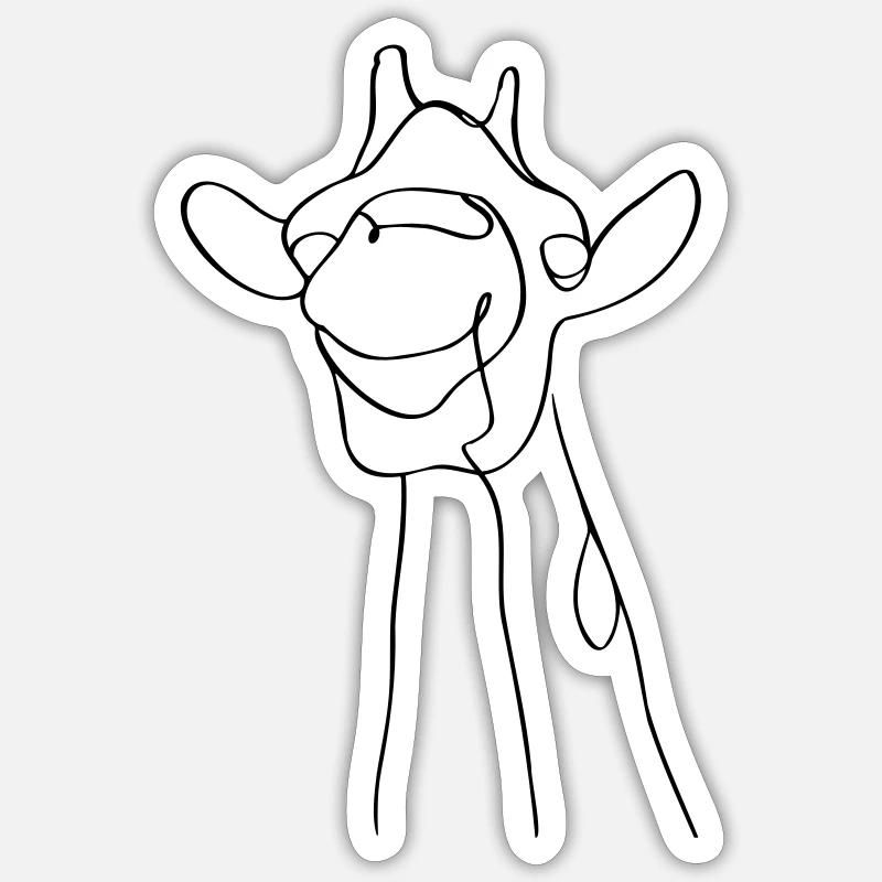 Minimalistisches Giraffendesign Sticker Größe S (10 x 10 cm)