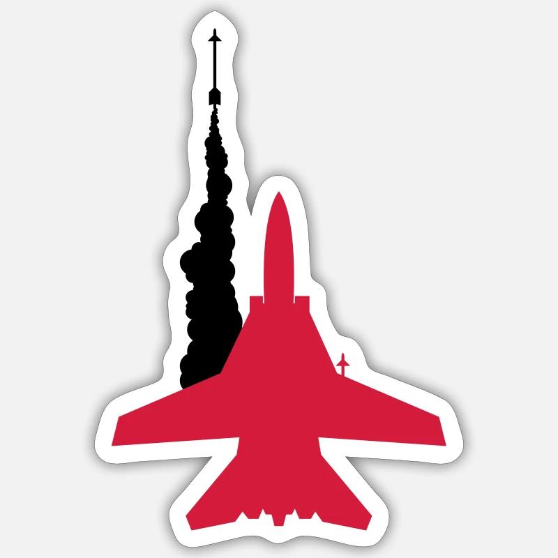 fighter jet missile launch Sticker size S (10 x 10 cm)