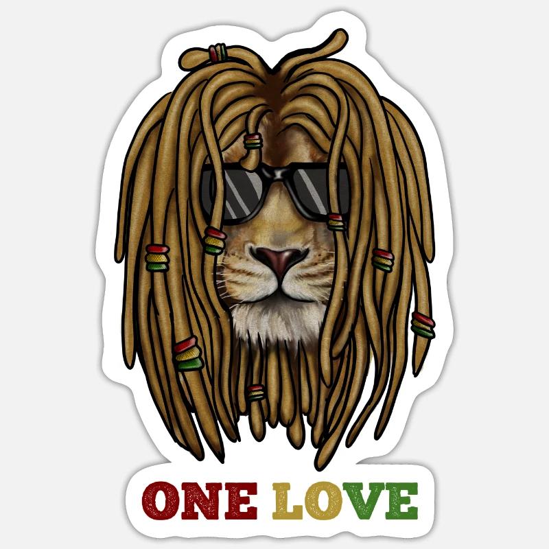 Lion Rasta, Reggae - Sticker size S (10 x 10 cm) - white matte