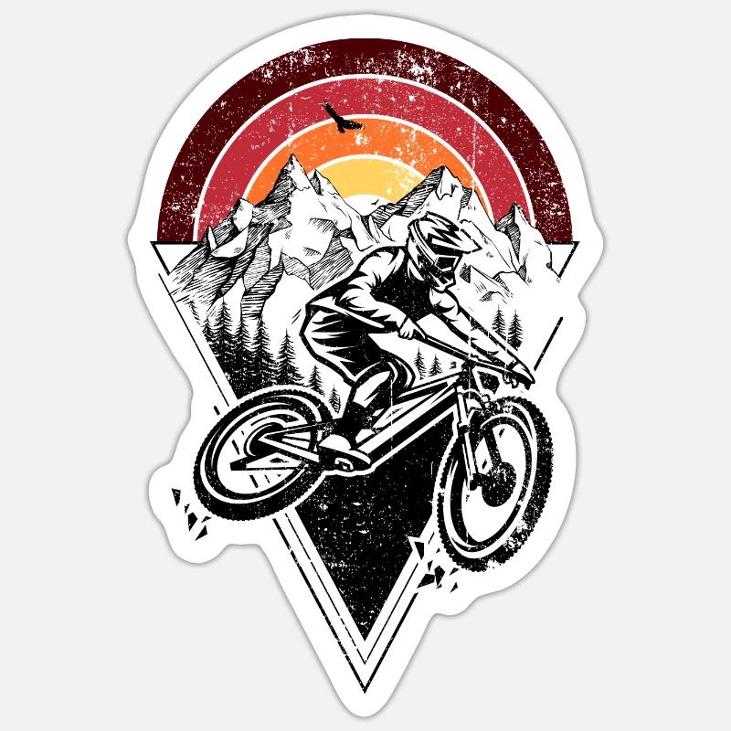 Sunset Ridge Silhouette Bogen - Sticker Größe S (10 x 10 cm) - Mattweiß