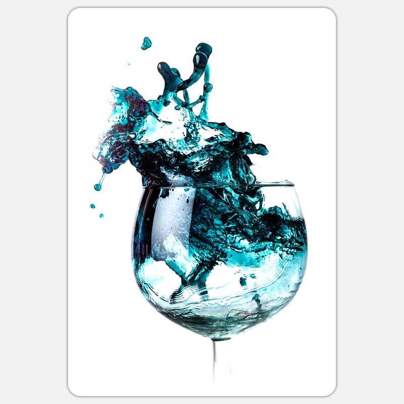 Glas - Blauer Splash Sticker Größe S (10 x 10 cm)