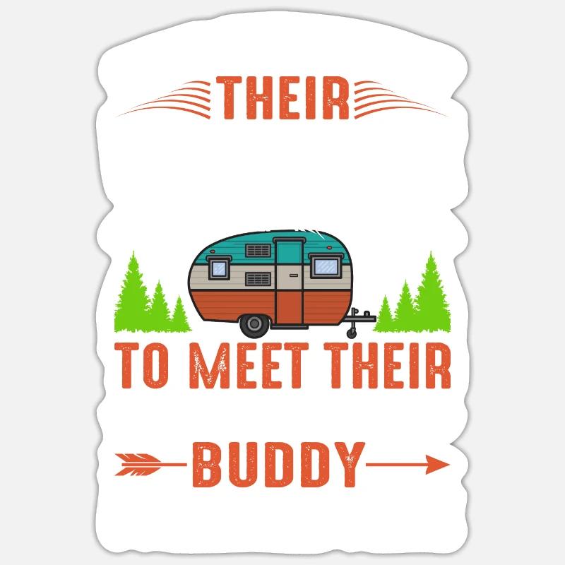 Camping unser Leben - Sticker Größe S (10 x 10 cm) - Mattweiß