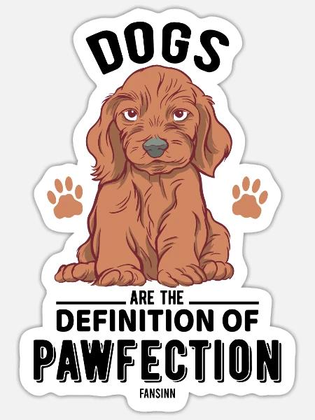 süßer Hund - Sticker Größe S (10 x 10 cm) - Mattweiß