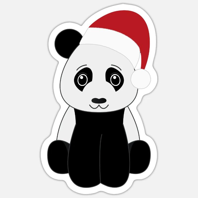 Panda Noël - Sticker Größe S (10 x 10 cm) - Mattweiß