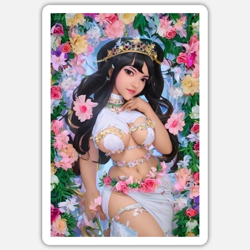 Mädchen mit Vordern Sticker Größe S (10 x 10 cm)