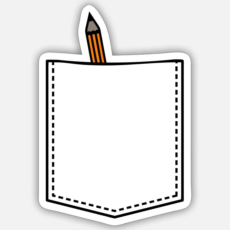 Poche poitrine avec crayon Sticker taille S (10 x 10 cm)