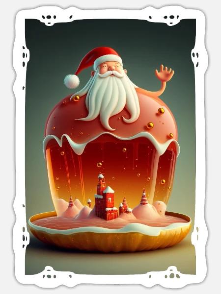 Weihnachtsmann-Gelee - Sticker Größe S (10 x 10 cm) - Mattweiß