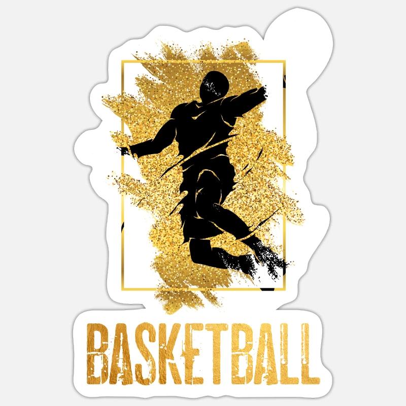 Basketteur Basketteur Dunking Gold Splash Sticker taille S (10 x 10 cm)