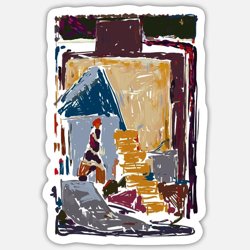 Art Impressionnisme - Sticker taille S (10 x 10 cm) - blanc mat