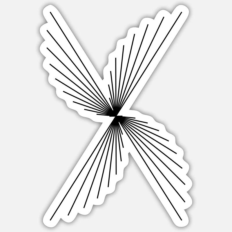 Croix d’espacement régulière centrée - Sticker taille S (10 x 10 cm) - blanc mat