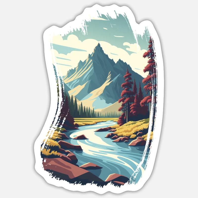 Mountain Calling 3 - Sticker size S (10 x 10 cm) - white matte