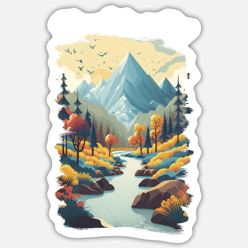 Mountain calling 11 - Sticker size S (10 x 10 cm) - white matte