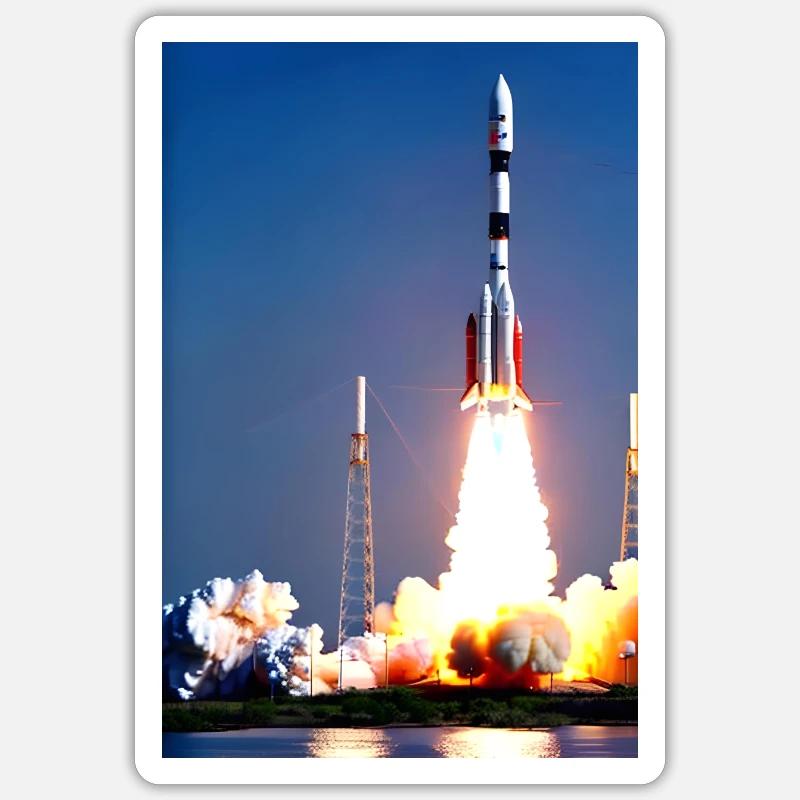Rocket Launch - Sticker size S (10 x 10 cm) - white matte