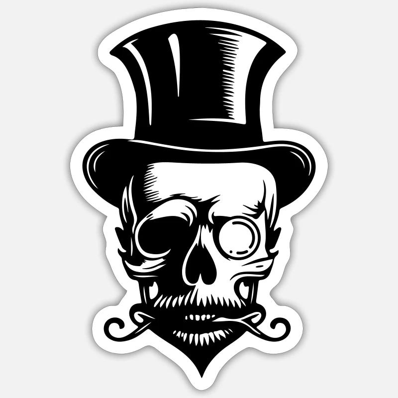 Bachelor Skeleton - Sticker size S (10 x 10 cm) - white matte