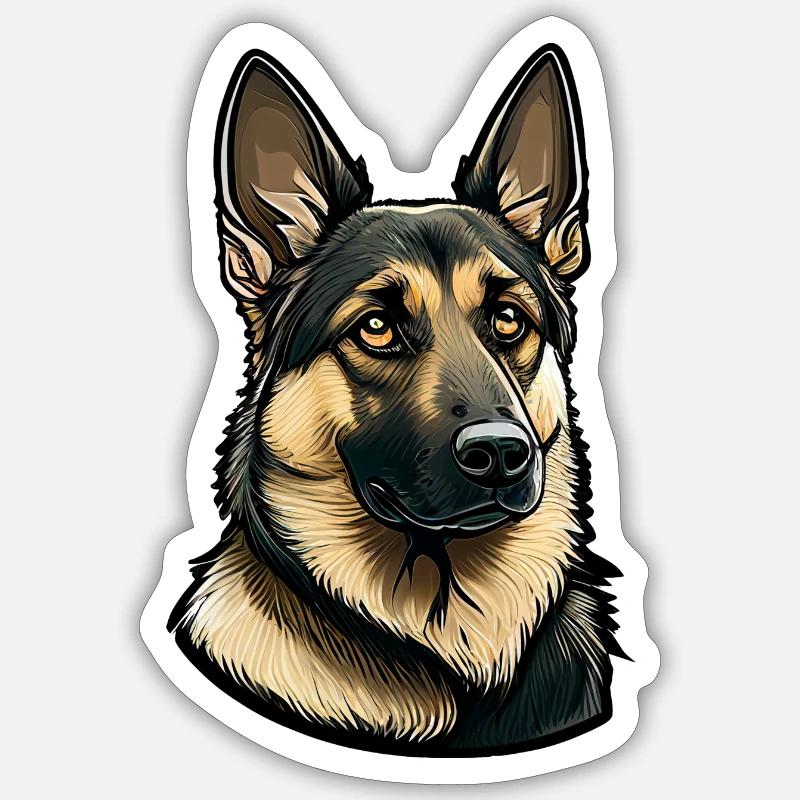 German Shepherd - Sticker size S (10 x 10 cm) - white matte