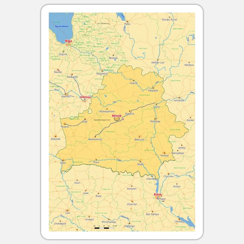 Biélorussie Carte Biélorussie Sticker taille S (10 x 10 cm)