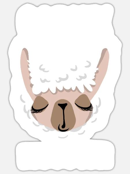 Garnix muss ich - Lama - Spruch - Sticker Größe S (10 x 10 cm) - Mattweiß