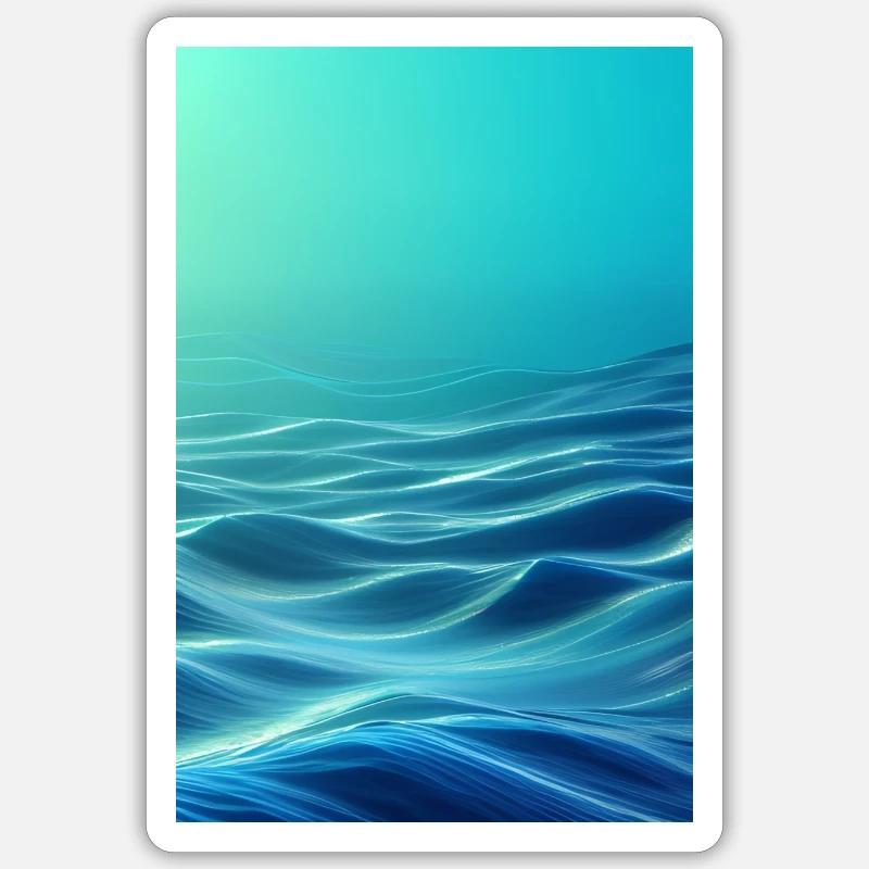 Low-Poly Wave Sticker Größe S (10 x 10 cm)