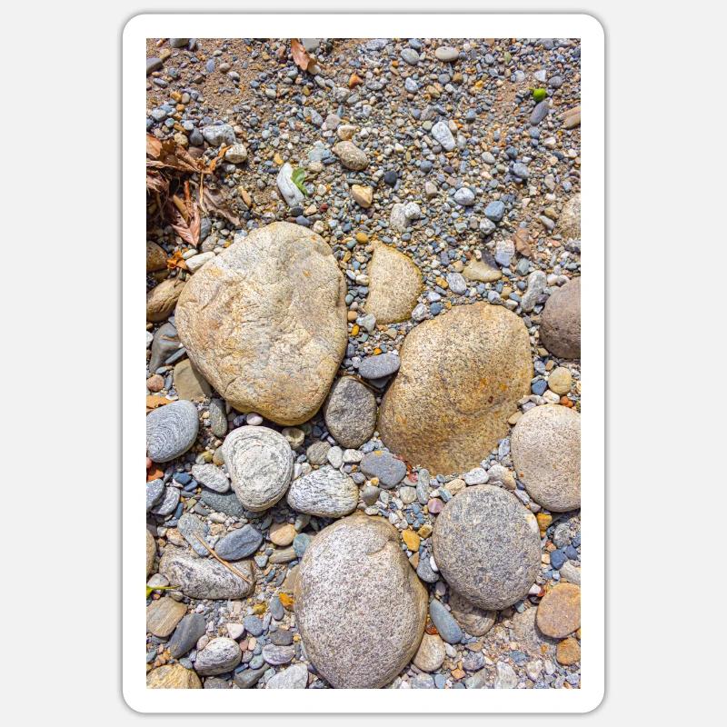 galets de plage - Sticker taille S (10 x 10 cm) - blanc mat