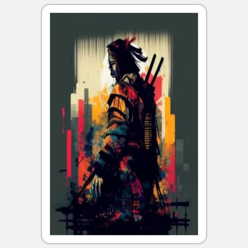 Die Einsamkeit des Samurai Sticker Größe S (10 x 10 cm)